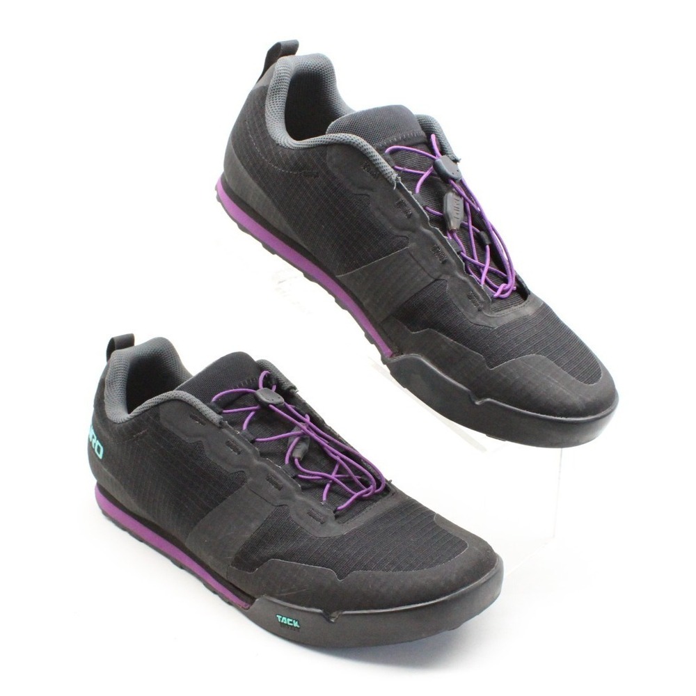 Giro Tracker Fastlace Women's 10.5 US MTB Shoes, Black/Throwback Purple
